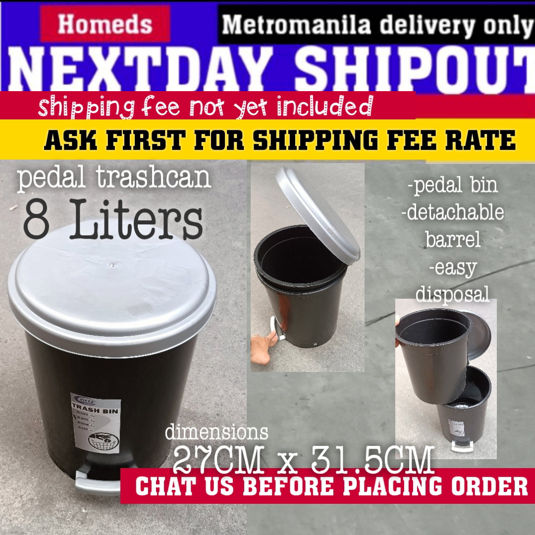 NK round pedal trashcan 8L