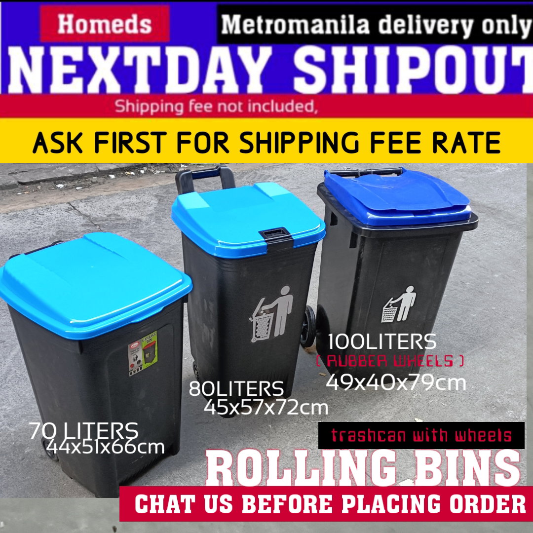 Rollingbin trashcan with wheels