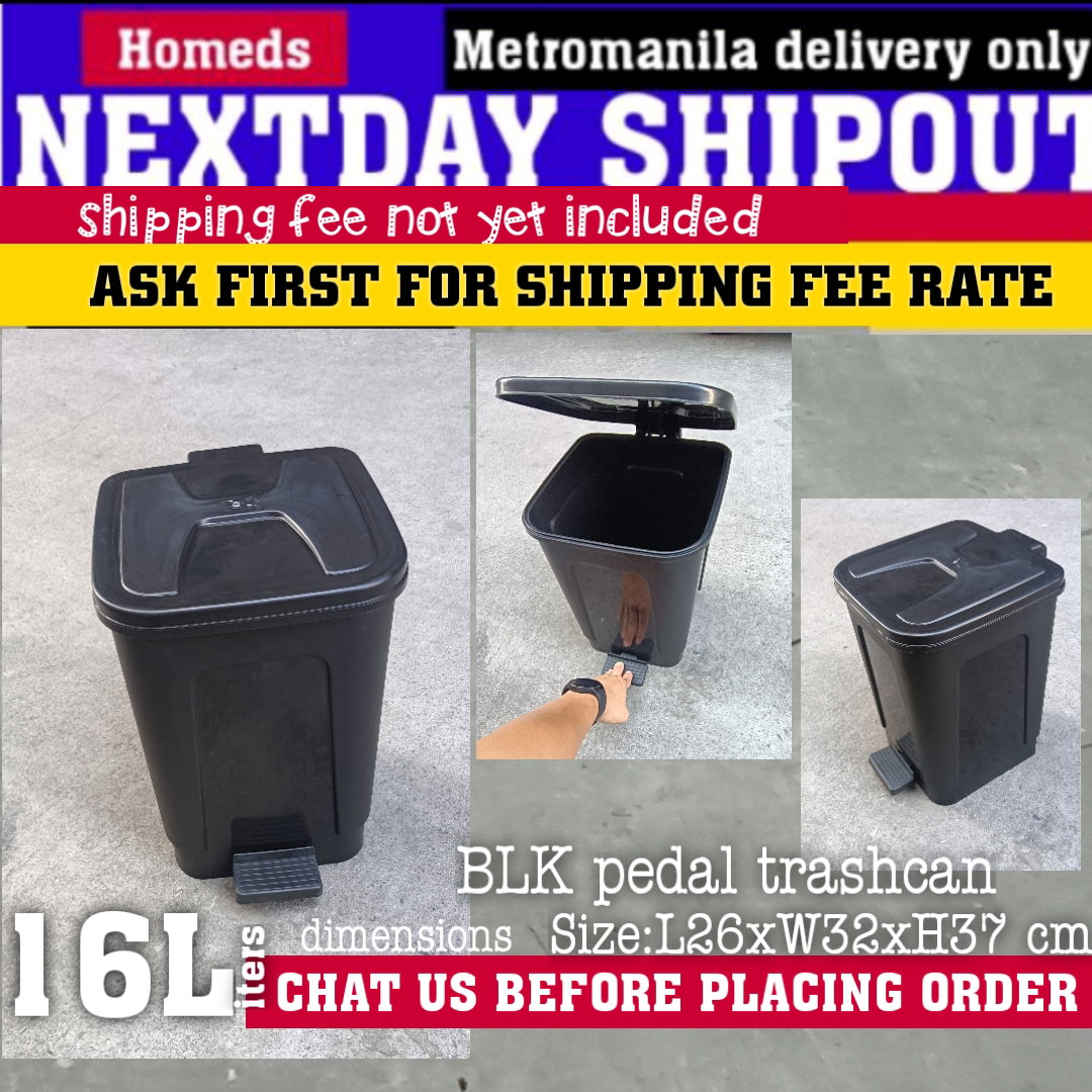 Black pedal trashcan 16Liters_0