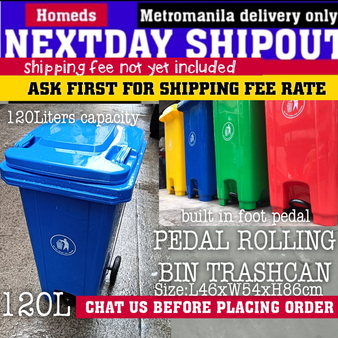 120Liters Pedal trashcan rollingbin _0