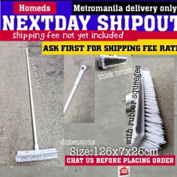 Long push brush with squeegee