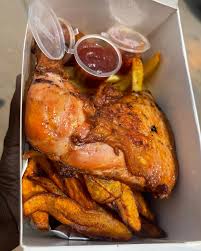 Grilled Chicken,  Yam Chips & Plantain 