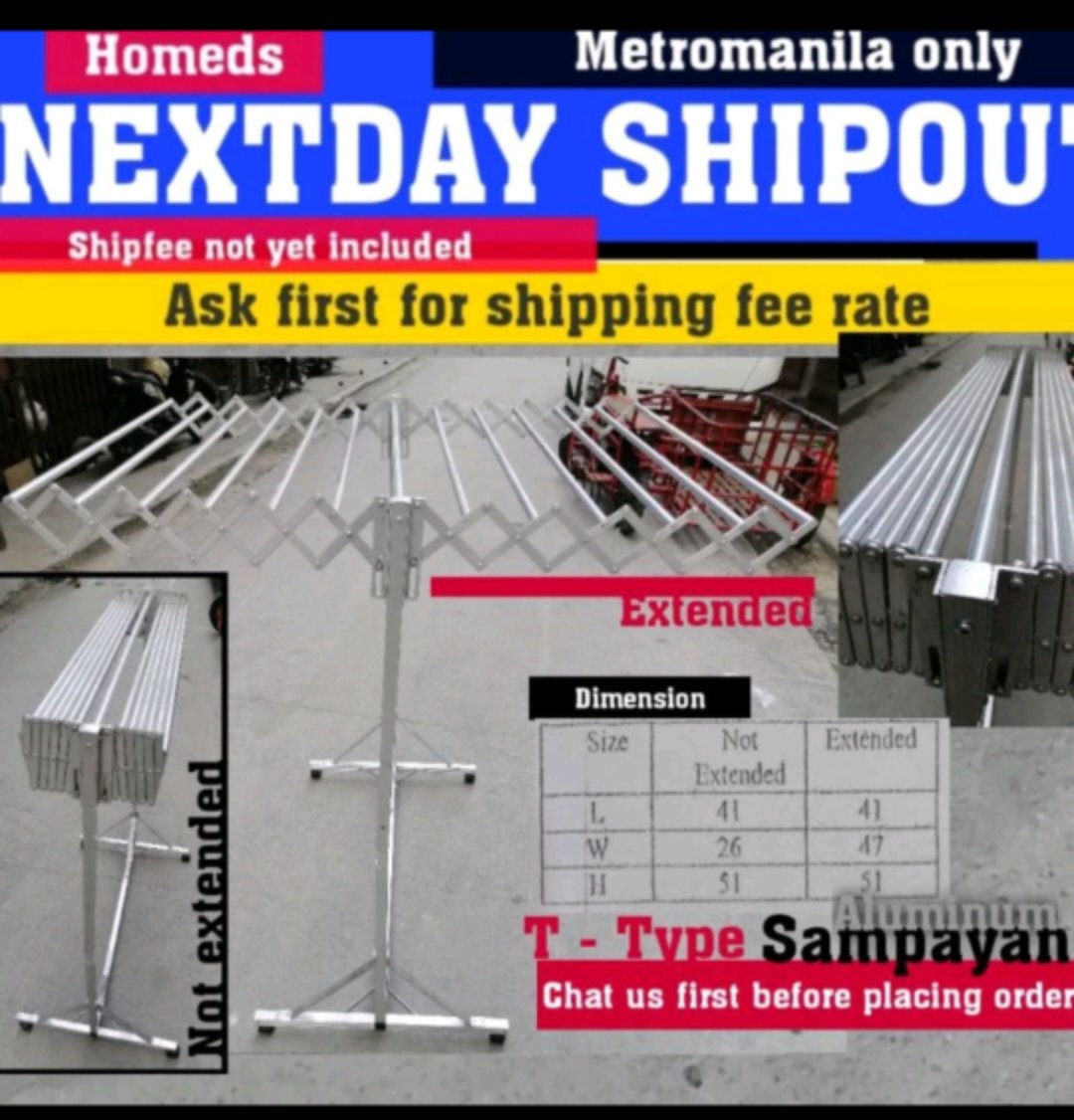 Heavy duty T type sampayan aluminum extendable