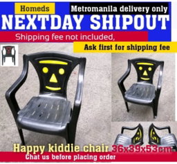 Happy smiley black arm chair