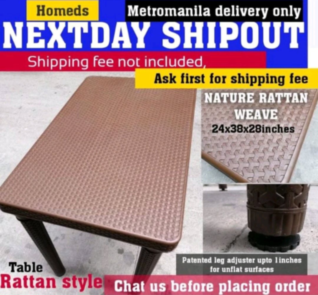 NK Rattan style 24x38in table adjustable feet_0