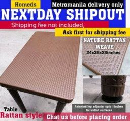 NK Rattan style 24x38in table adjustable feet