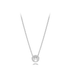 Round silver pendant necklace