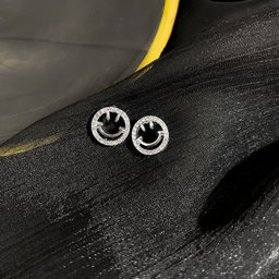 Smiley face stud earrings