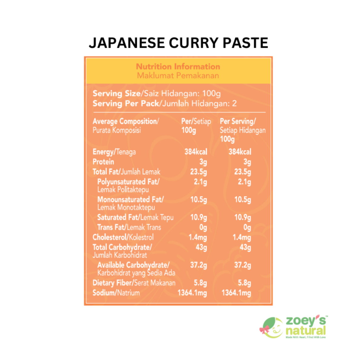 Zoey Japanese Curry Paste (Box Packaging) (±200g)_2