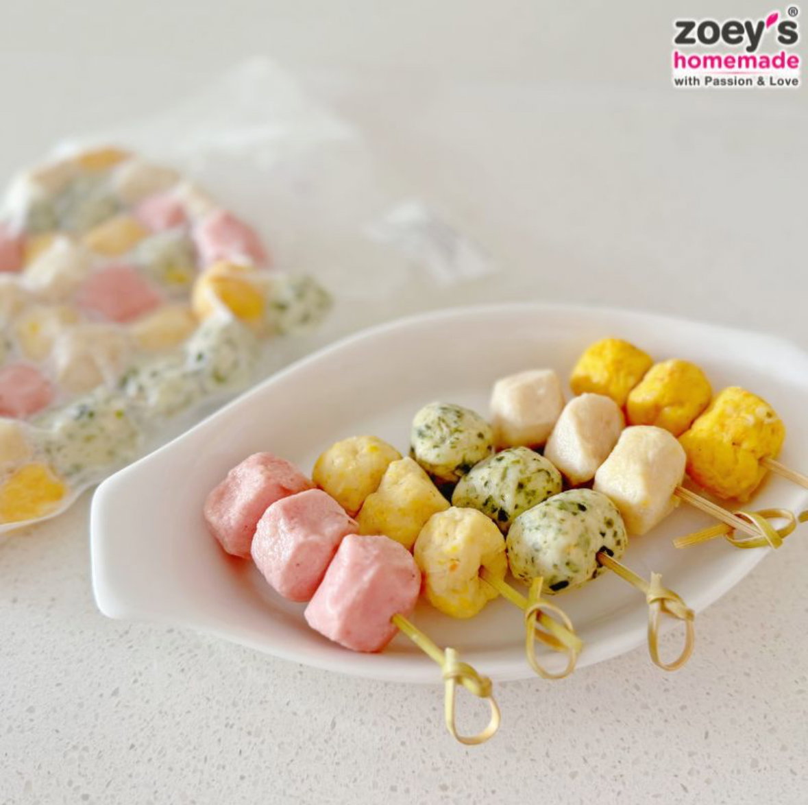 Zoey Rainbow Chicken Meatballs (±300g)_0