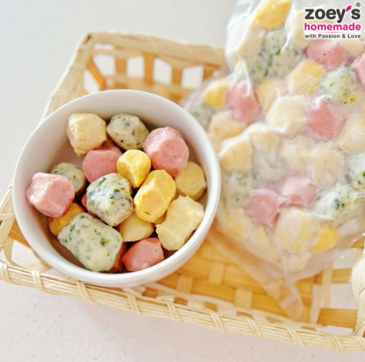Zoey Rainbow Chicken Meatballs (±300g)_1