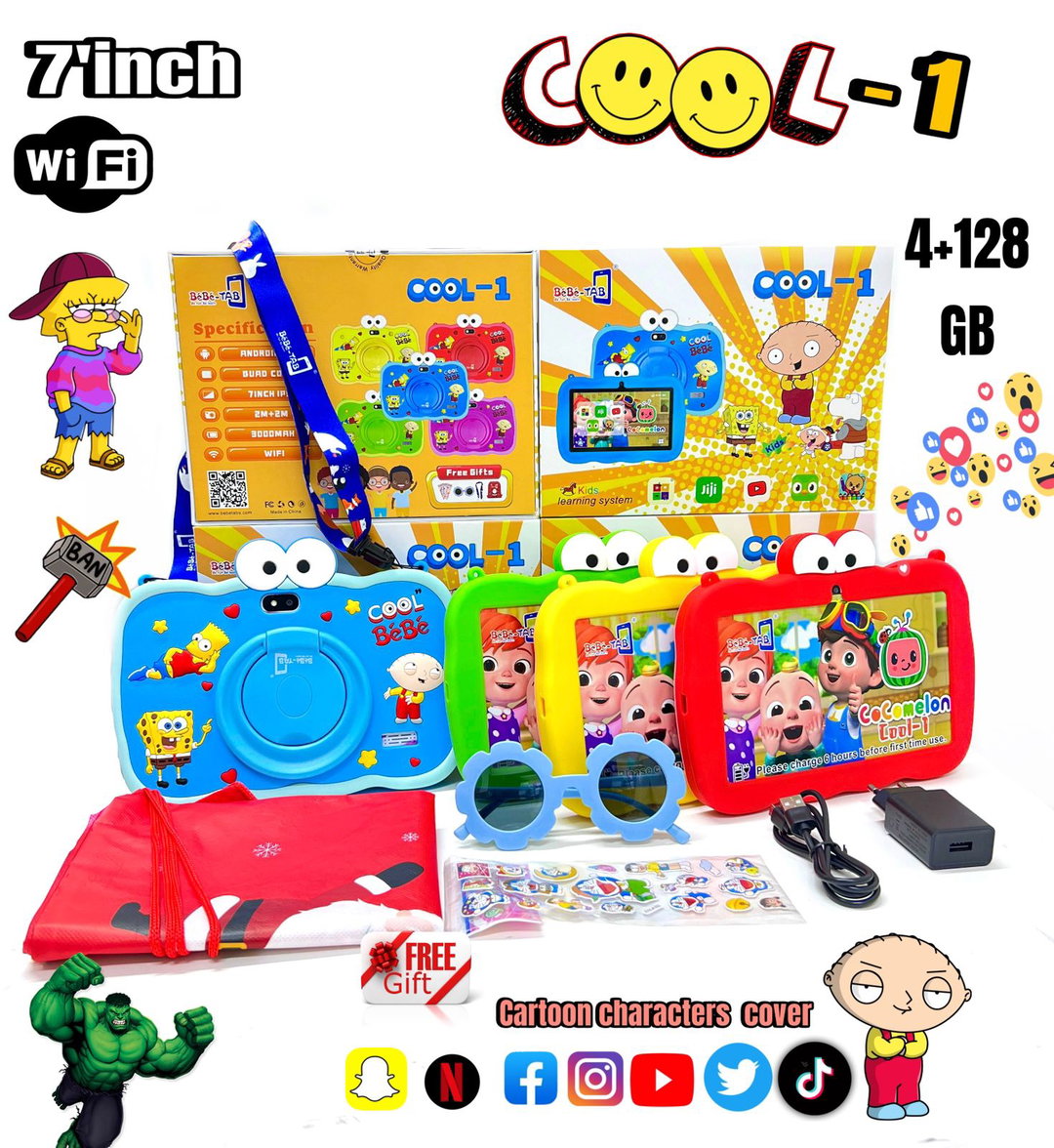 Bebe Tab Cool-1 kid's Learning tablets 4GB RAM 128GB ROM, WI-FI