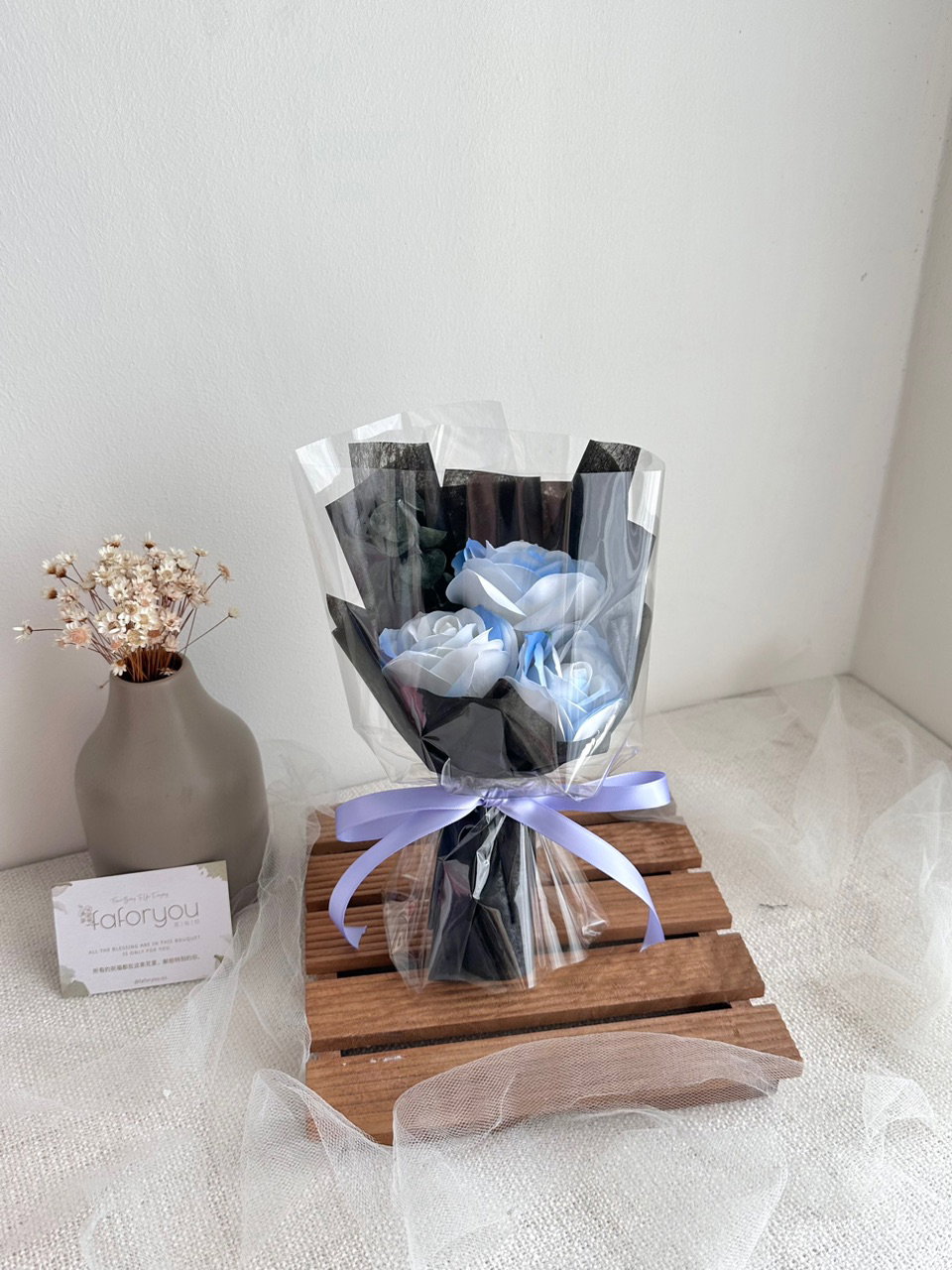 (3R005) 3 stalk Soap Rose Bouquet 