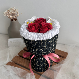 (3R015) 3 Stalk Soap Rose Chanel Bouquet