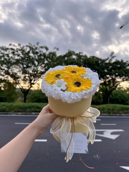 (3S001) Soap Sunflower Round Bouquet