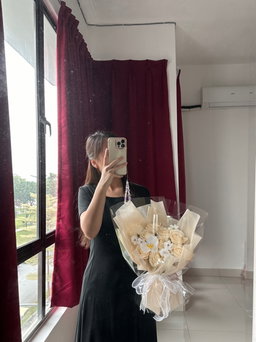 9 Stalk Soap Rose Transparent Bouquet