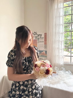 15 stalk with baby breath bridal bouquet