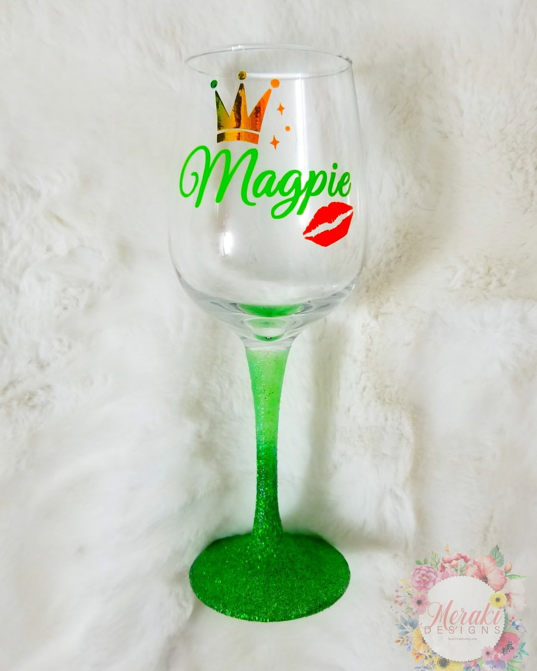 Personalized stemmed wine glass