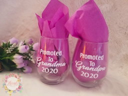 Personalized stemless wine glass