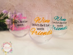 Personalized stemless wine glass