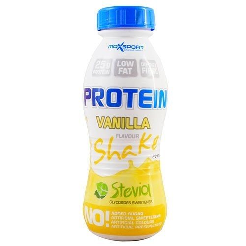 Max Sport Low Fat 25g Protein Shake Vanilla Flavor with Stevia - artificial preservative free artificial color free artificial sweetener free