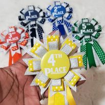 Personalized ribbon rosette (with tails)