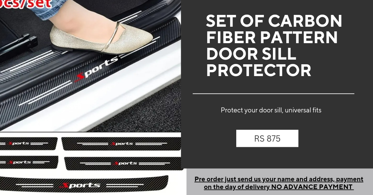 Door sill protector carbon fiber