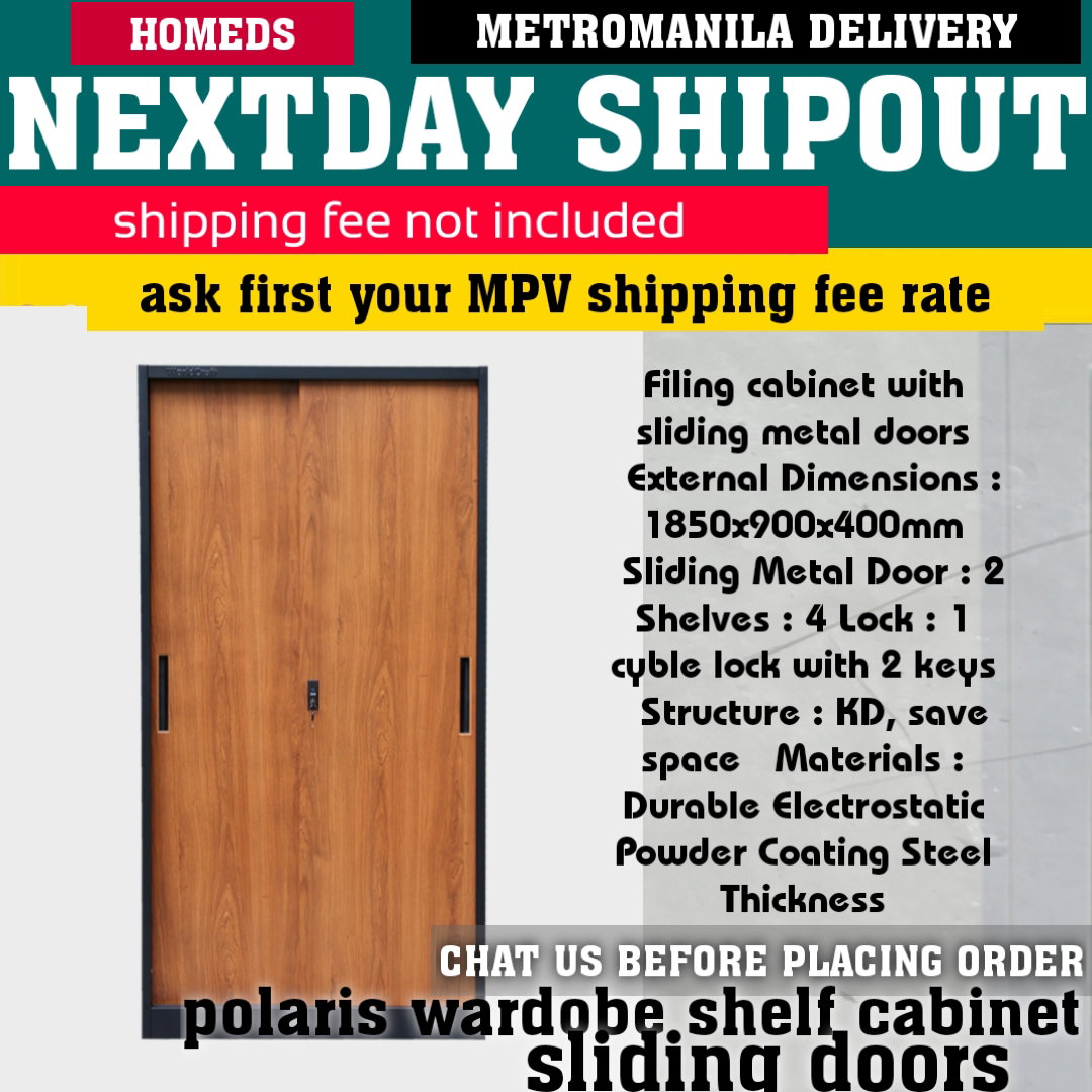 Sliding door Polaris wardrobe steel cabinet organizer 
