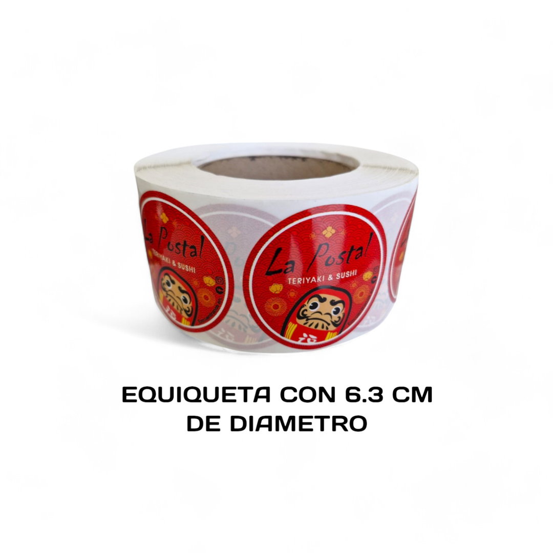 ETIQUETA ROLLO LA POSTAL ROJA 1000 (PZ)
