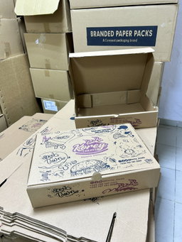 BRANDED CORRUGATED PLATTER BOXES - 8” x 8” x 2.5” 