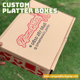 BRANDED CORRUGATED PLATTER BOXES - 8” x 8” x 2.5” 