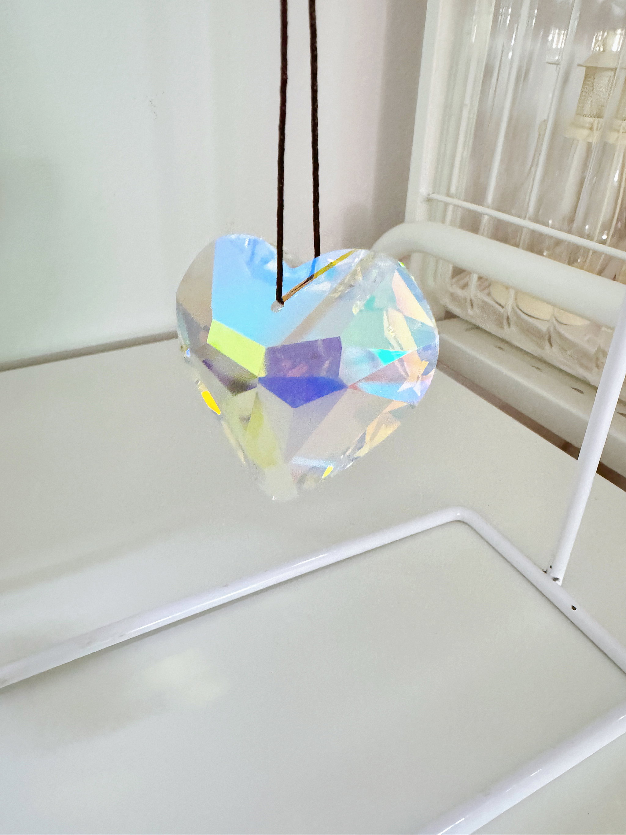 Heart glass car pendant_1