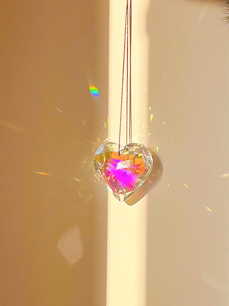 Heart glass car pendant_0