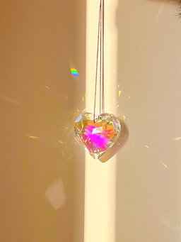 Heart glass car pendant