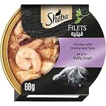 Sheba Dome Wet Cat Food Fillets with Chicken Shrimp & Tuna