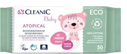 Cleanic Baby Atopical Biodegradable & Hypoallergenic Cotton Wet Wipes with Almond Oil  D-panthenol & Prebiotic for Infants - vegan  fragrance free