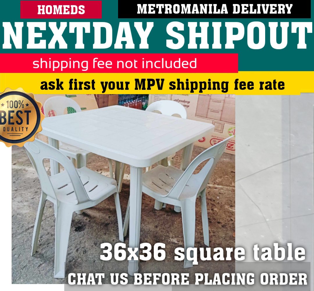 36x36 square monobloc table only_0