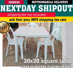 30x30 square monobloc table only
