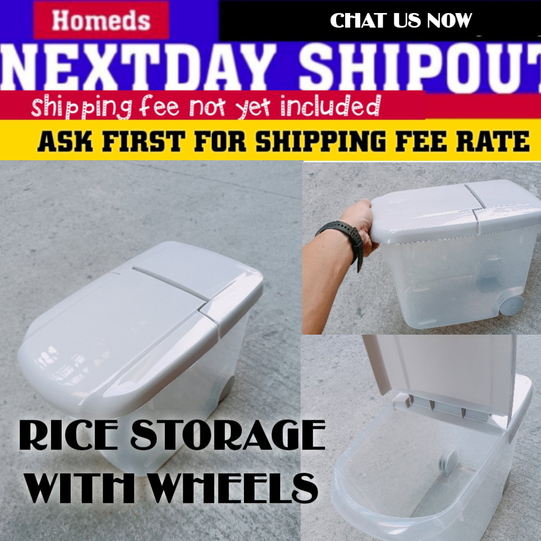 Rice storage clear 10kg with wheels_0