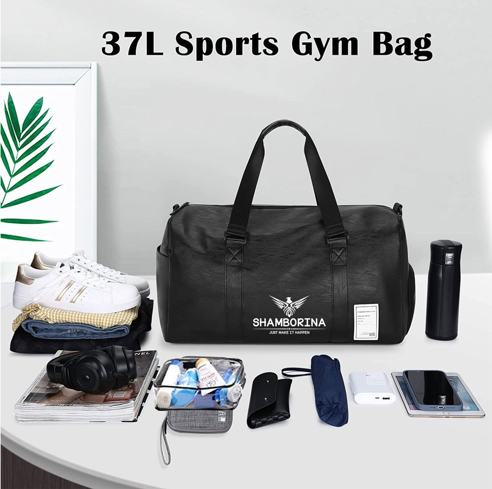 Classy duffel bag with shoe pocket_1