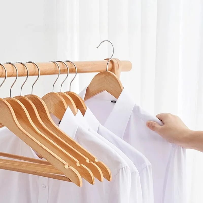 10pcs Wooden Clothes Hangers_0