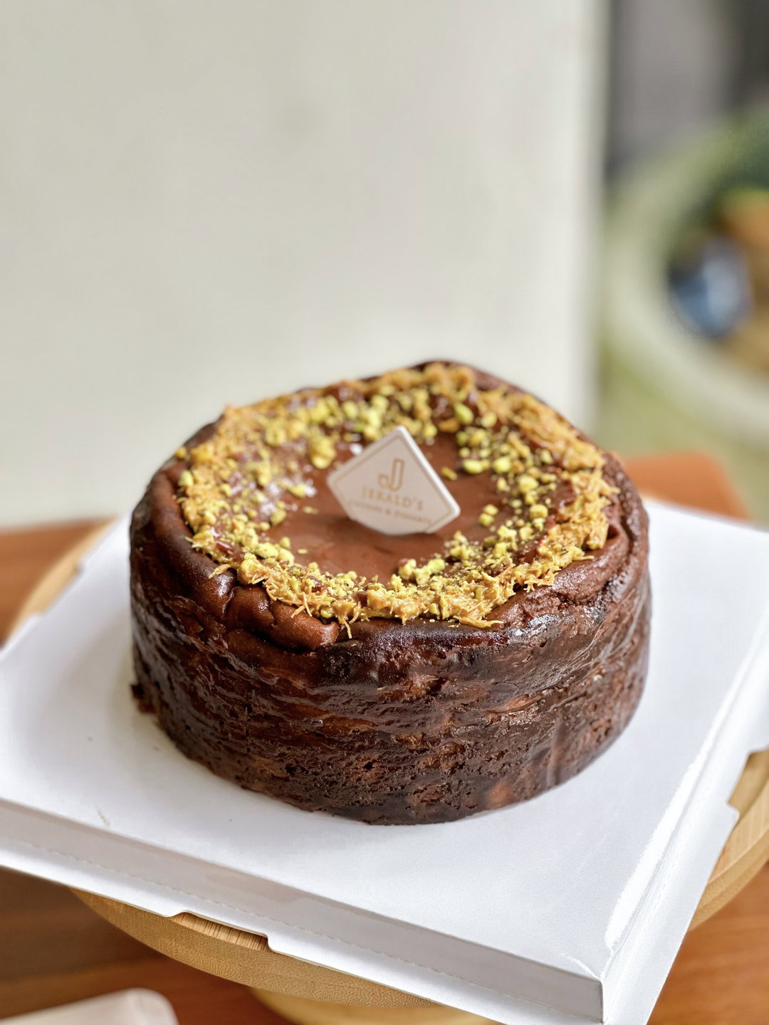 Dubai Chocolate Burnt Cheesecake