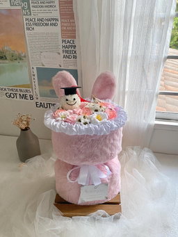 (GP012) Graduation Ping Pong Rabbit Bouquet 