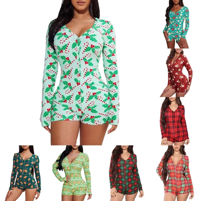 Festive Long Sleeve Female Onesies
