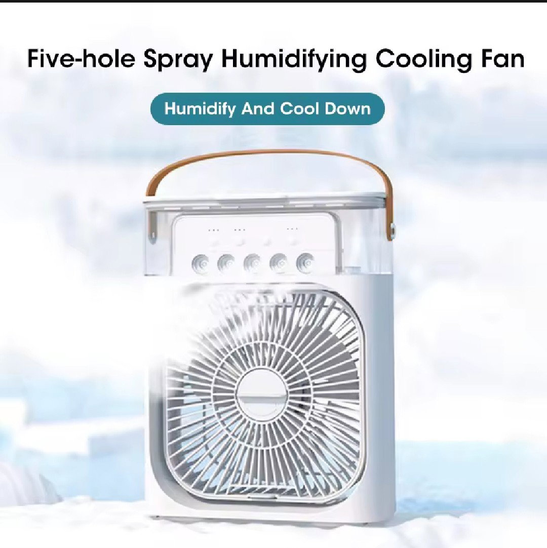 Ice Fan, Air Cooler & Humidifier - 5-Hole Spray USB Fan, Desktop Air Conditioning Unit for Dormitory, Office Use, & Room_4