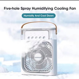 Ice Fan, Air Cooler & Humidifier - 5-Hole Spray USB Fan, Desktop Air Conditioning Unit for Dormitory, Office Use, & Room