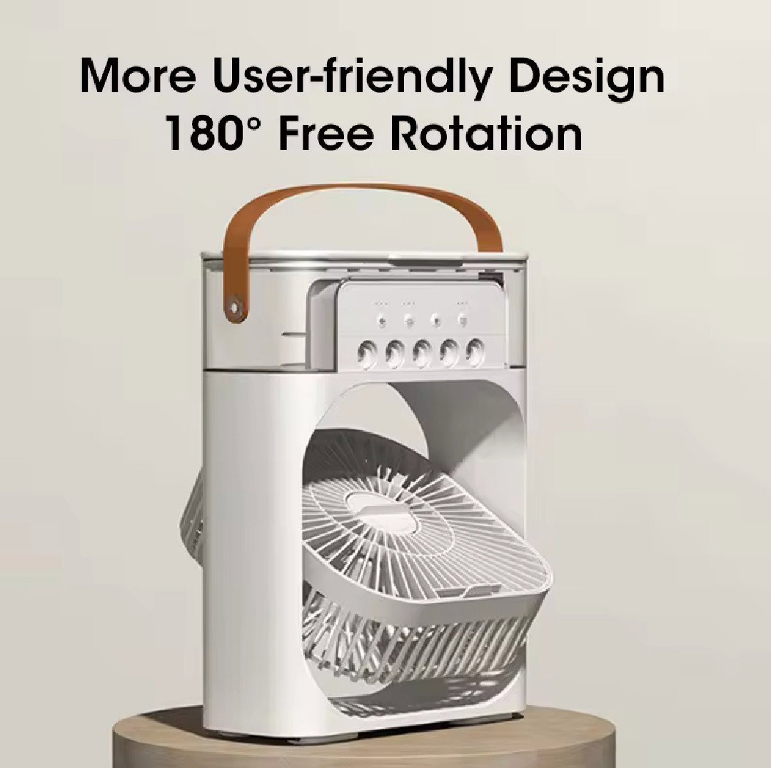 Ice Fan, Air Cooler & Humidifier - 5-Hole Spray USB Fan, Desktop Air Conditioning Unit for Dormitory, Office Use, & Room_6