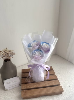 (3R005) 3 stalk Soap Rose Bouquet 