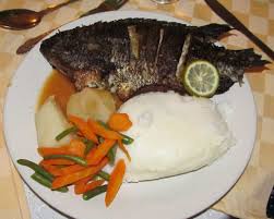 Full Fish with starch - plate meant for two people