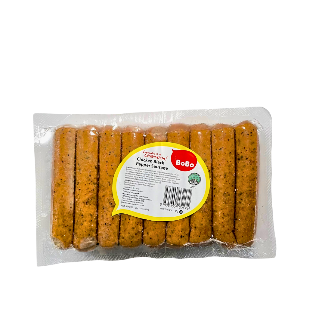 BOBO CHICKEN BLACK PEPPER SAUSAGES 1KG